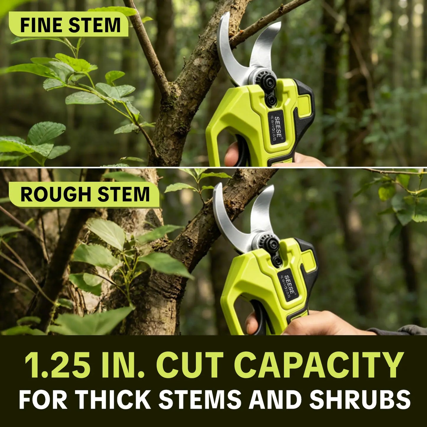 21V Cordless Electric Pruning Shears with 1.25" Cutting Capacity