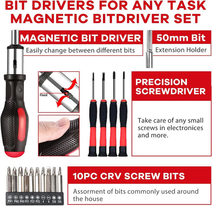 128pcs Tool Set with Power Drill, Cordless Hammer Drill Tool Kit 128Pcs Household Power Tools Drill Set with 21V Li-Ion Battery & Charger for Home Tool Kit，toolbox，bigtoolset