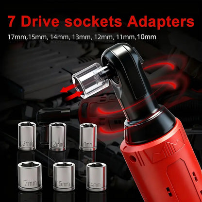 Electric Ratchet Wrench 3/8 Inch, 45Nm Cordless Right Angle Power Tool for Auto Repair