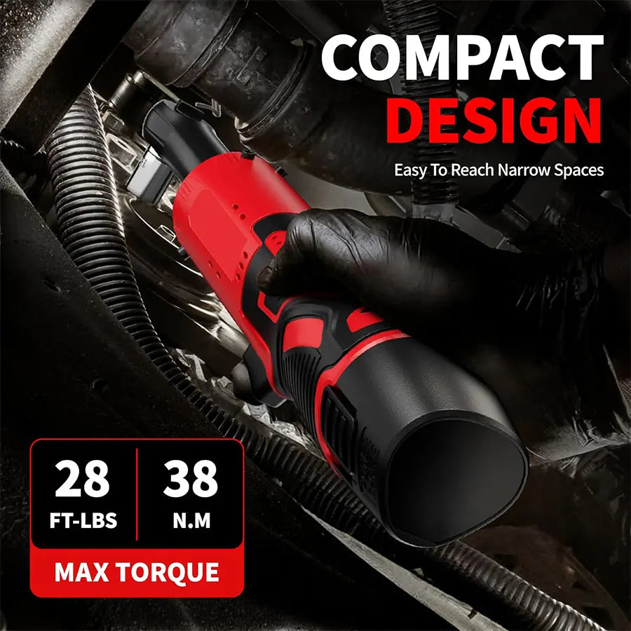 Electric Ratchet Wrench 3/8 Inch, 45Nm Cordless Right Angle Power Tool for Auto Repair