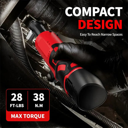 Electric Ratchet Wrench 3/8 Inch, 45Nm Cordless Right Angle Power Tool for Auto Repair