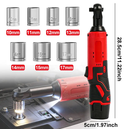 Electric Ratchet Wrench 3/8 Inch, 45Nm Cordless Right Angle Power Tool for Auto Repair