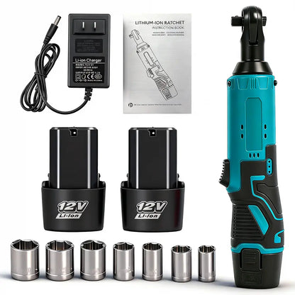 Electric Ratchet Wrench 3/8 Inch, 45Nm Cordless Right Angle Power Tool for Auto Repair