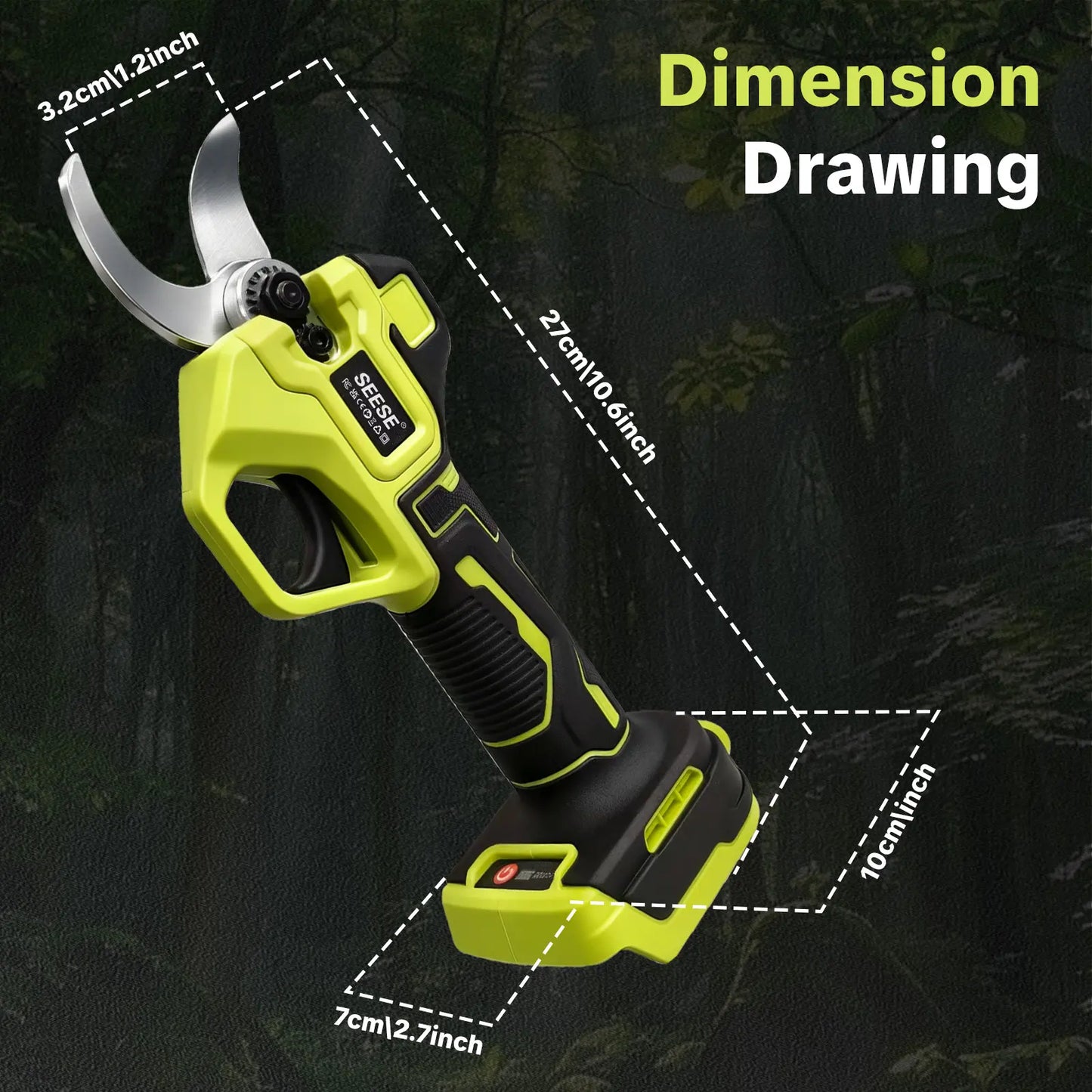21V Cordless Electric Pruning Shears with 1.25" Cutting Capacity